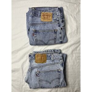 Lot Of 2 Levi's 550 Denim Jeans Men's 36x30 Blue Straight Relaxed Fit